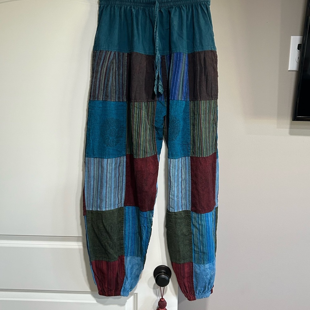 Kathmandu Teal Patchwork Joggers One SZ